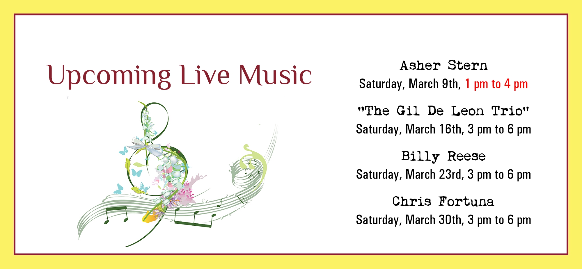 Live Music for March